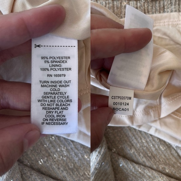 NWT Cable & Gauge Sequin Twist Front Blouse S Champagne - Picture 11 of 13